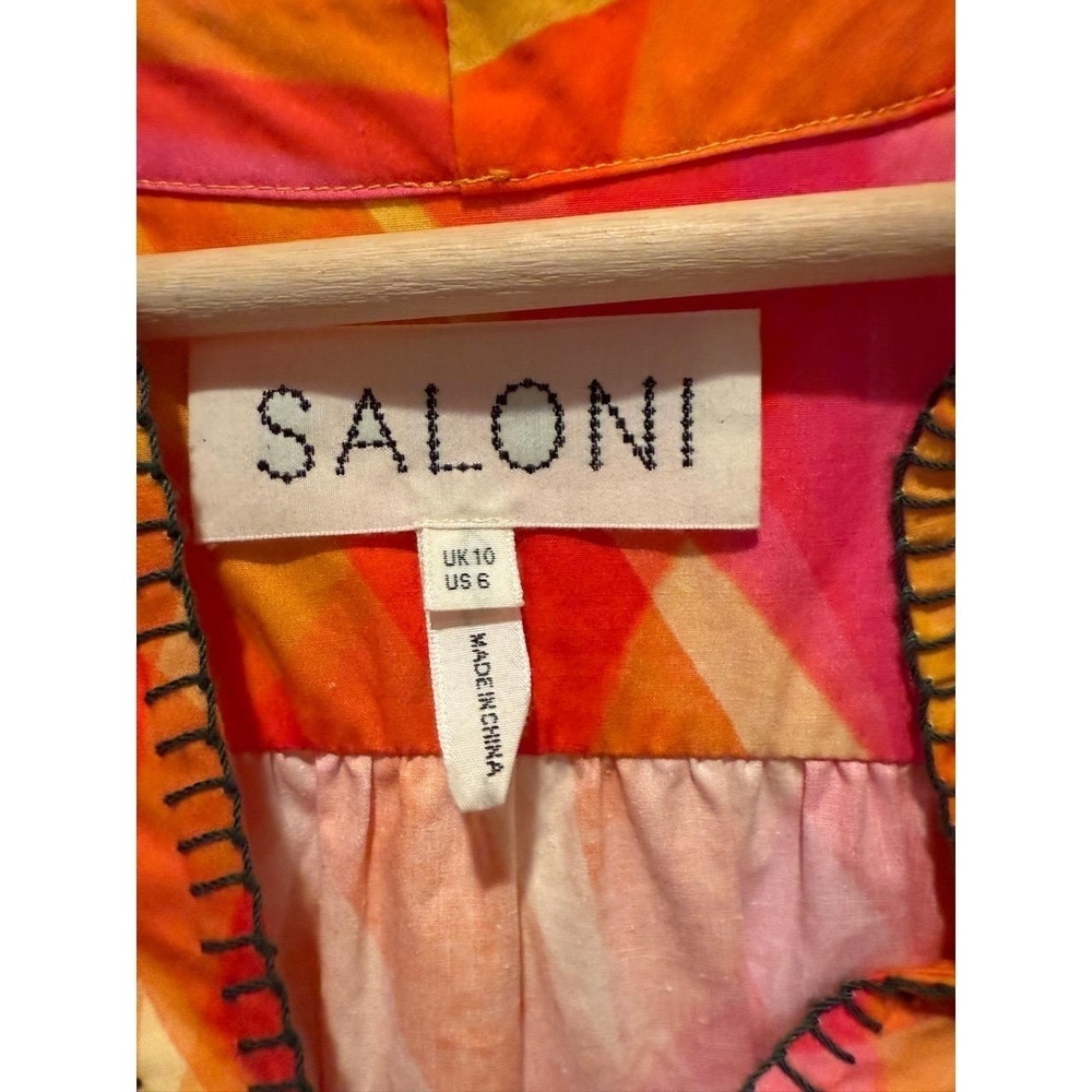 SOLD OUT SALONI Ashley-B Tunic Dress Sunset US 6 Geometric Bohemian Resort EUC - Picture 5 of 12
